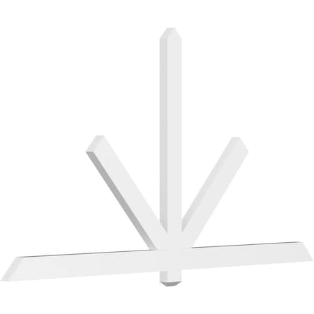 Ekena Millwork Kennewick Architectural Grade PVC Gable Bracket, 84"W x 45 1/2"H x 2"D x 4"F, 13/12 Pitch GBP084X46X0204KEN00